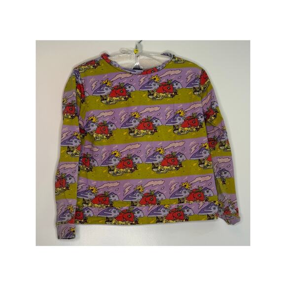 Kids Nooworks Jammin' Strawberry Picnic Print "Sweatshirt" Size 6 - Picture 1 of 4